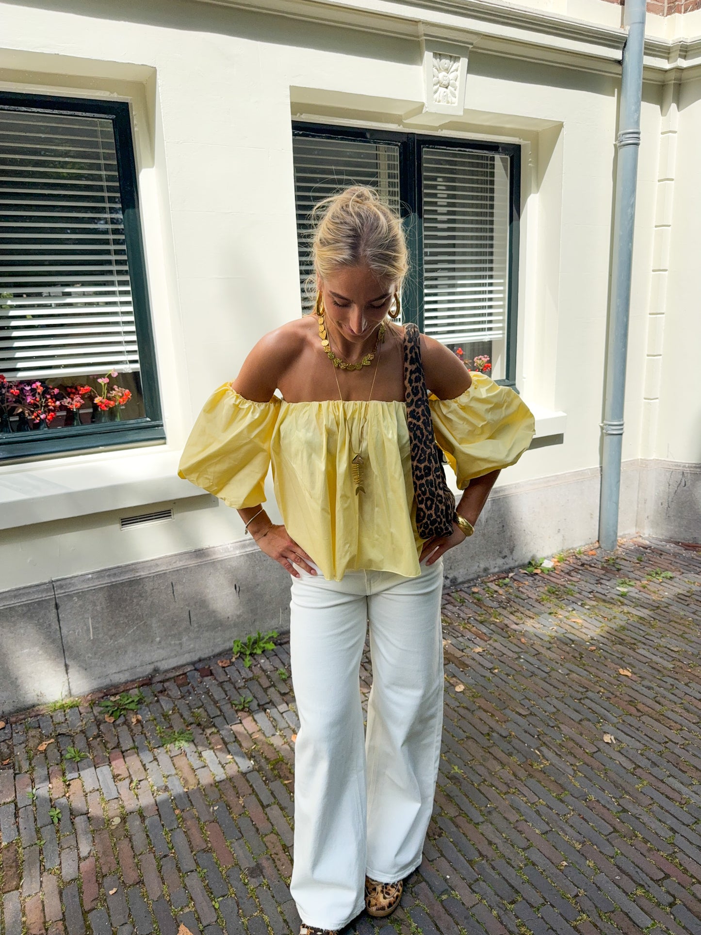 Feline blouse ★ geel