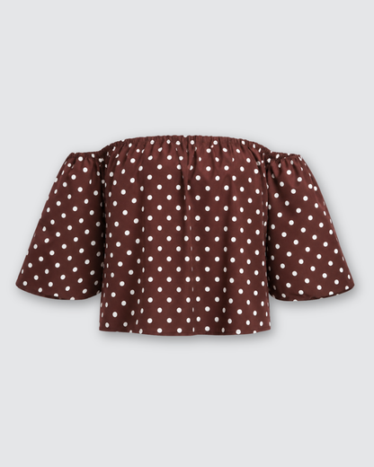 Jade polka dot blouse★ bruin