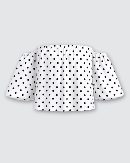 Jade polka dot blouse★ wit
