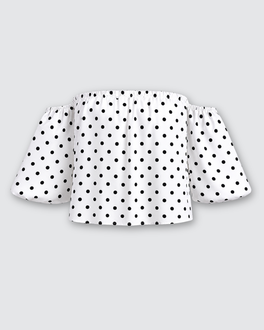 Jade polka dot blouse★ wit