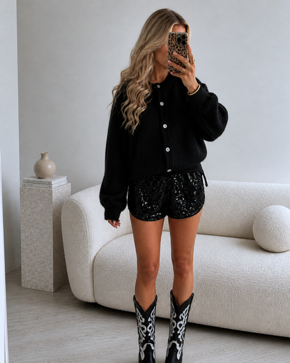 Loulou glitter short ★ zwart