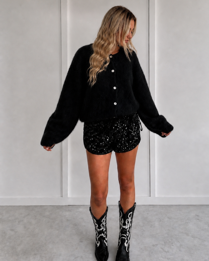 Loulou glitter short ★ zwart