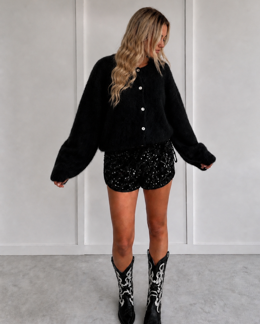 Loulou glitter short ★ zwart