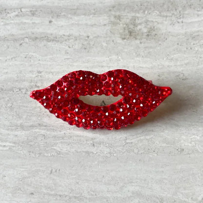 Glitter lippen broche ★ rood