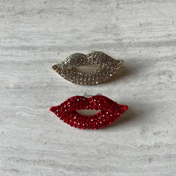 Glitter lippen broche ★ rood