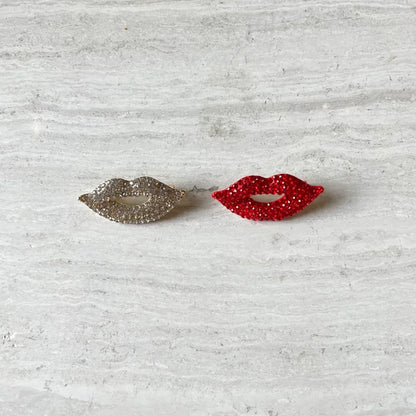 Glitter lippen broche ★ rood