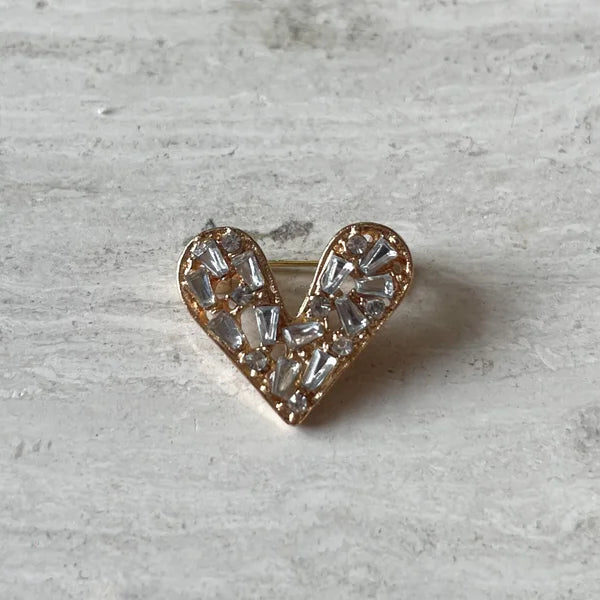 Diamanten hart broche ★ goud