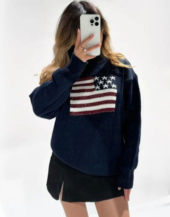 USA glitter sweater ★ Navy — One Size